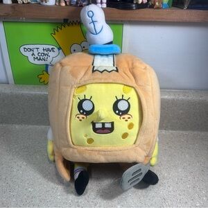 Lankybox X SpongeBob SquarePants holding Spatula Plush